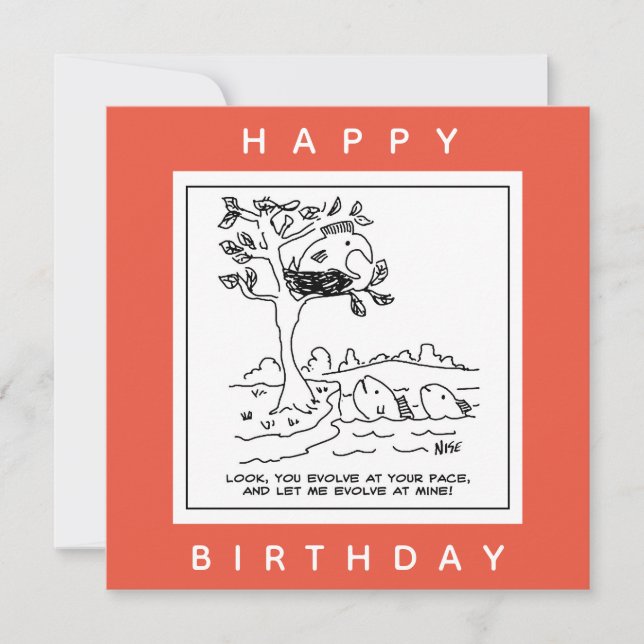 Fish is in a messed up a tree cartoon card (Front)