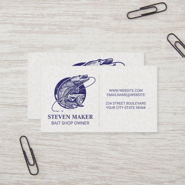 Fish Jumping out of Water Business Card (Front/Back In Situ)