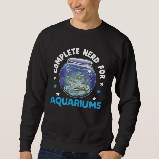 Fish Keeper Aquarium Junkie Aquarist Saltwater Tan Sweatshirt (Front)