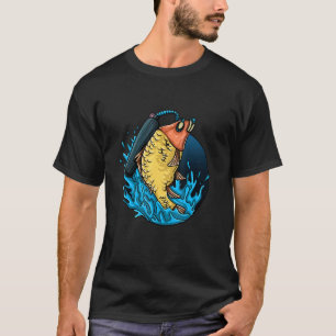 Fish  Kids Diving Fisherman Goldfish Lake T-Shirt