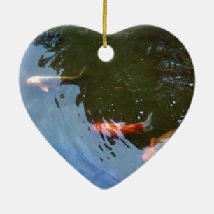 Fish, Koi Carps in pond Ceramic Ornament