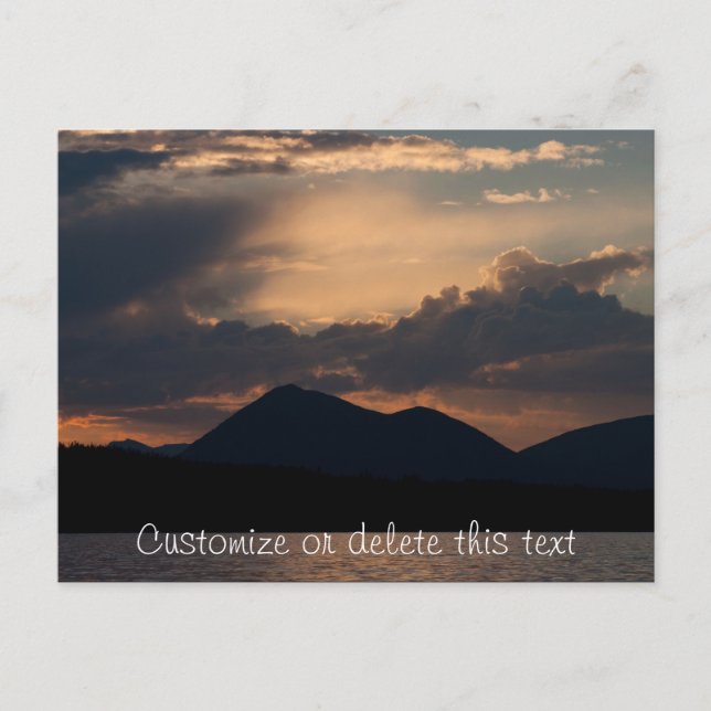 Fish Lake Sunset; Customisable Postcard (Front)