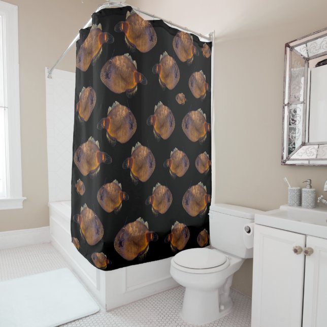 Fish Leatherjacket, Shower Curtain (In Situ)
