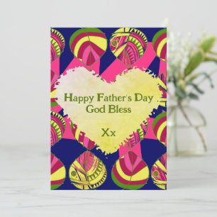 Fish Leaves Magenta Green Father’s Day  Holiday Card