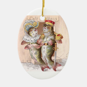 Fish Leaving the Cafe d'Orleans Ceramic Tree Decoration