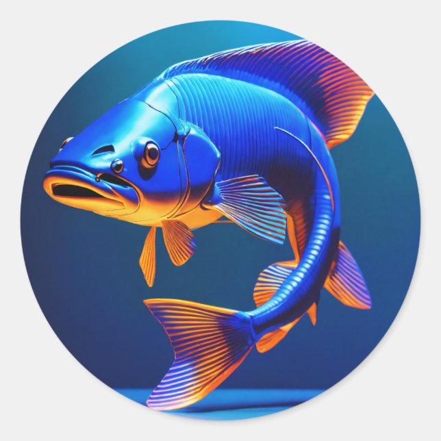 Fish Logo Sticker | Cute & Minimal Aquatic Design (Front)