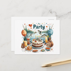 Fish lover Birthday Party invitation  Postcard