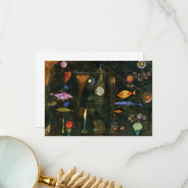 Fish Magic by Paul Klee Thank You Card (Front/Back In Situ)