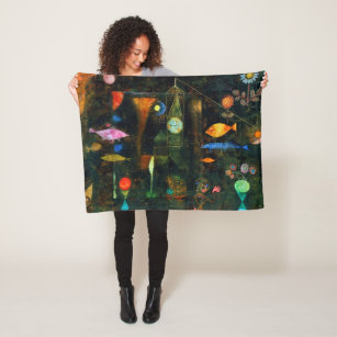 Fish Magic, Paul Klee Fleece Blanket