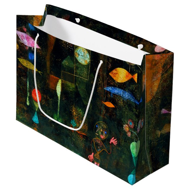 Fish Magic, Paul Klee Large Gift Bag (Front Angled)