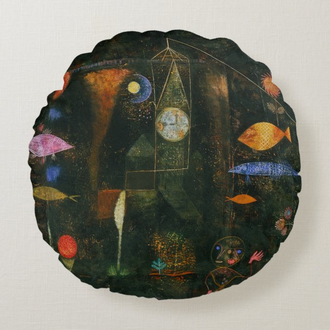 Fish Magic - Paul Klee Round Cushion (Front)
