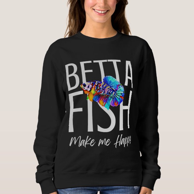 Fish Make Me Happy Active Sweatshirt (Front)