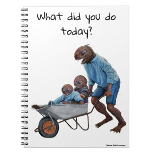 Fish Man Autumn Fun Ride Fantasy Art Notebook