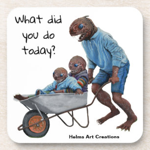 Fish Man Fall Fun Fantasy Art Plastic Coasters