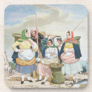 Fish Market by the Sea, c.1860 (oil on canvas) Coaster