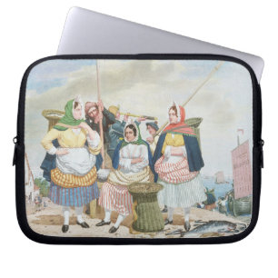 Fish Market by the Sea, c.1860 (oil on canvas) Laptop Sleeve
