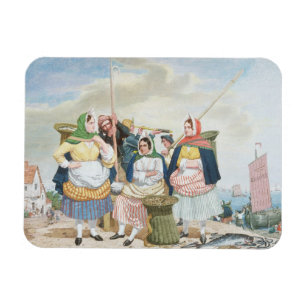 Fish Market by the Sea, c.1860 (oil on canvas) Magnet