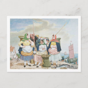 Fish Market by the Sea, c.1860 (oil on canvas) Postcard