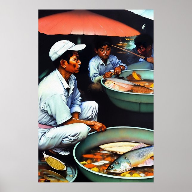 Fish Market - Canvas Art Print (Front)