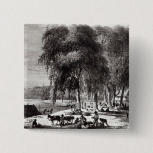 Fish Market, Paramribo 15 Cm Square Badge