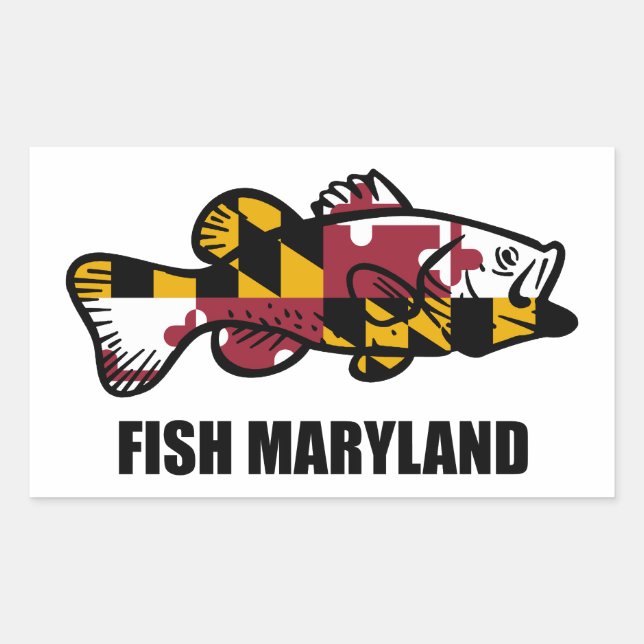 Fish Maryland Rectangular Sticker (Front)