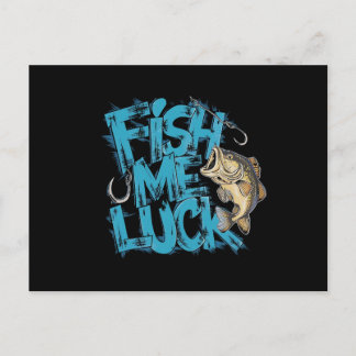 Fish Me Luck Graffiti Bass Art Postcard