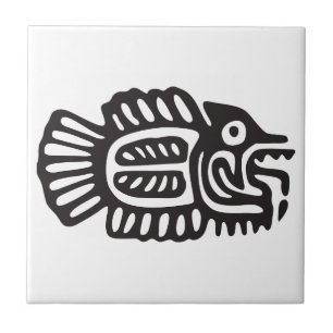 Fish, Mexican hieroglyph(Maya) Tile