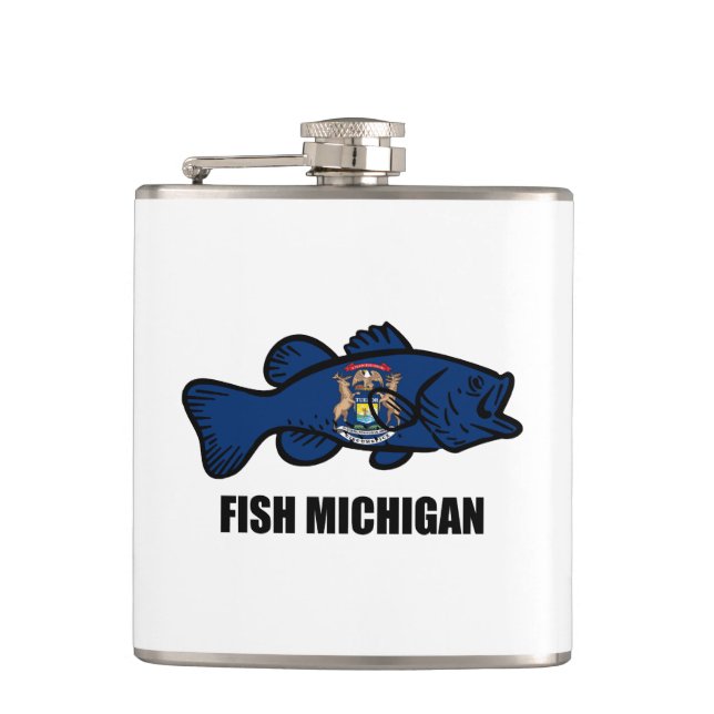 Fish Michigan Hip Flask (Front)