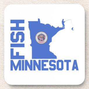Fish Minnesota State Outline Coaster