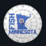 Fish Minnesota State Outline Dartboard<br><div class="desc">Get out there and fish the greatest state in the union!</div>