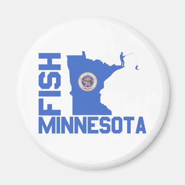 Fish Minnesota State Outline Magnet (Front)