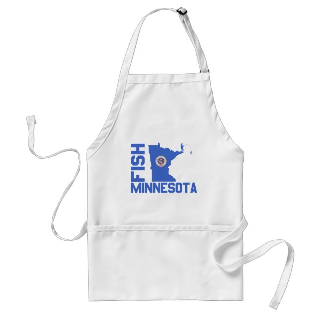 Fish Minnesota State Outline Standard Apron (Front)