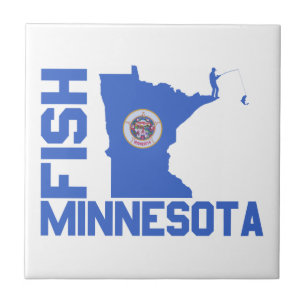 Fish Minnesota State Outline Tile