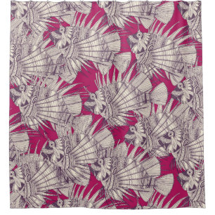 fish mirage berry shower curtain