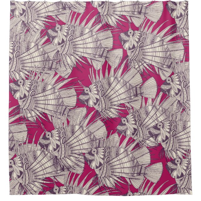 fish mirage berry shower curtain (Front)