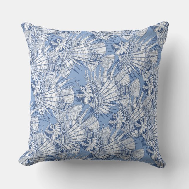 fish mirage blue cushion (Front)