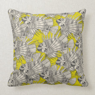 fish mirage chartreuse cushion