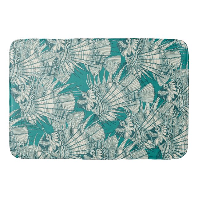 fish mirage teal bath mat (Front)