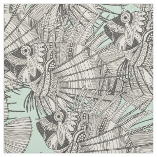 fish mirage teal fabric