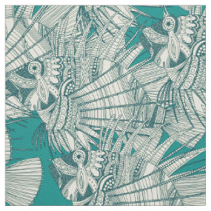 fish mirage teal fabric