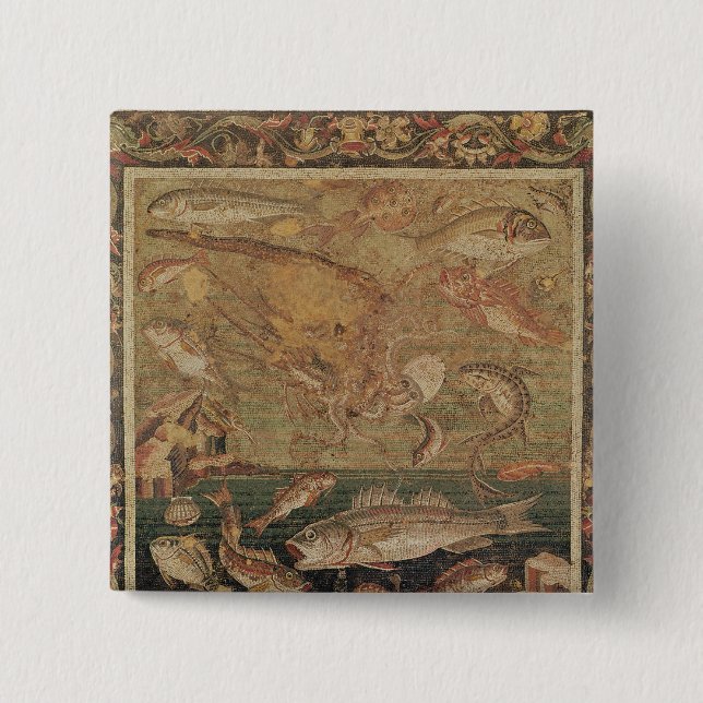 Fish, Molluscs and Crustacea 15 Cm Square Badge (Front)