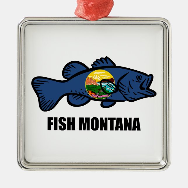 Fish Montana Bass Metal Ornament (Front)