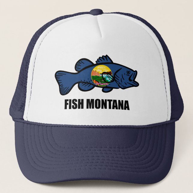 Fish Montana Bass Trucker Hat (Front)