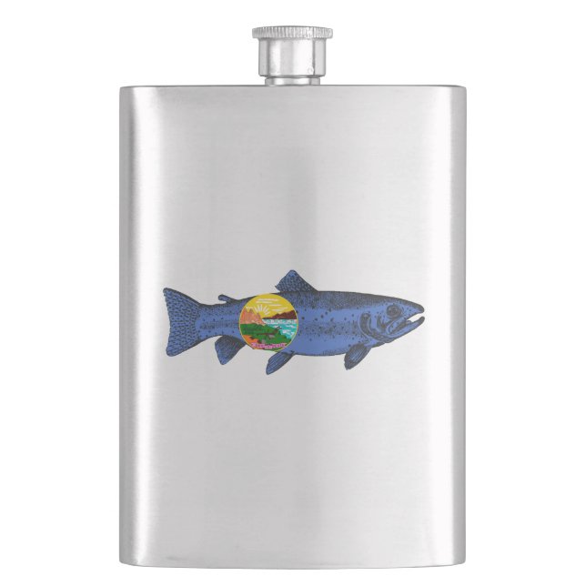 Fish Montana Hip Flask (Front)