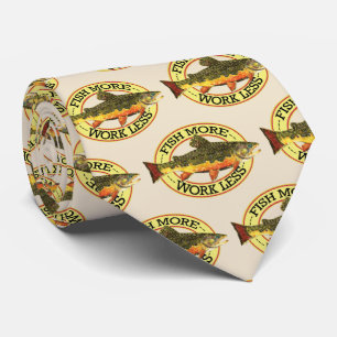 Fish More Work Less Brook Trout Fly Fishing Angler Tie