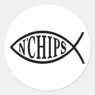 Fish N' Chips Fish Classic Round Sticker