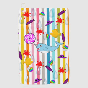 Fish Narwhal Golf Towel