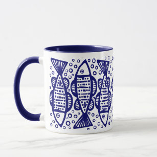 Fish - Navy Blue Mug