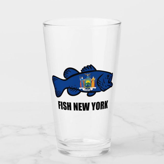 Fish New York Bass Glass (Front)