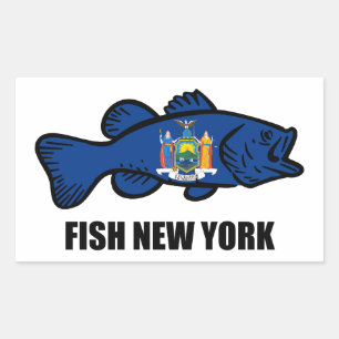 Fish New York Bass Rectangular Sticker